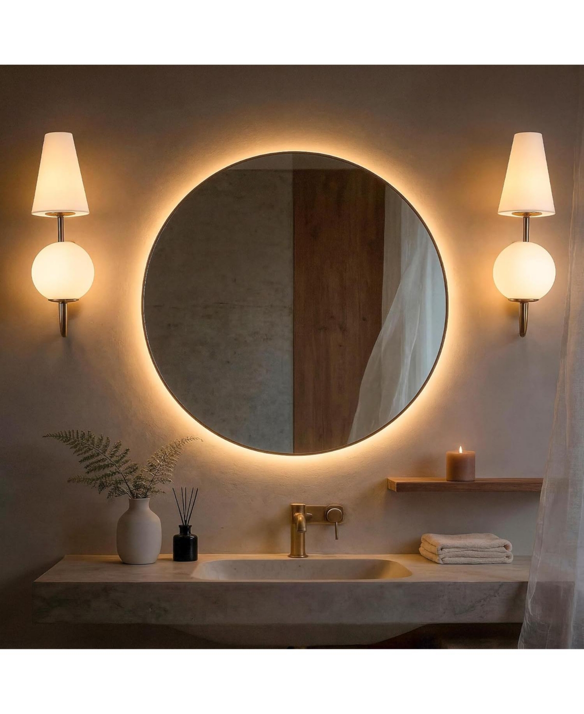 Tribesigns Double-Headed Wall Sconce, Elegant Wall Lamp with Milky Glass Shade, Metal Wall Light Fixtures