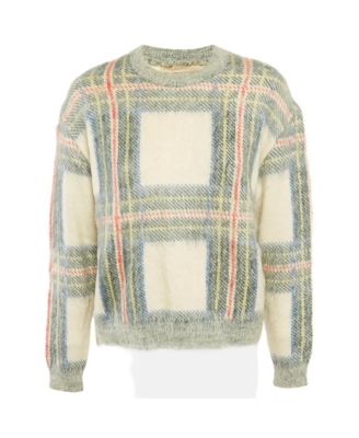 Womens Plaid Mohair Sweater