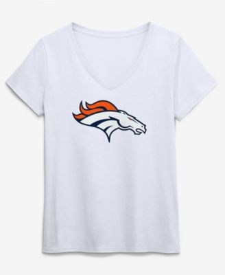 Women's White Denver Broncos Primary Logo V-Neck T-Shirt