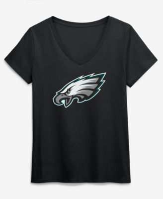 Women's Black Philadelphia Eagles Primary Logo V-Neck T-Shirt