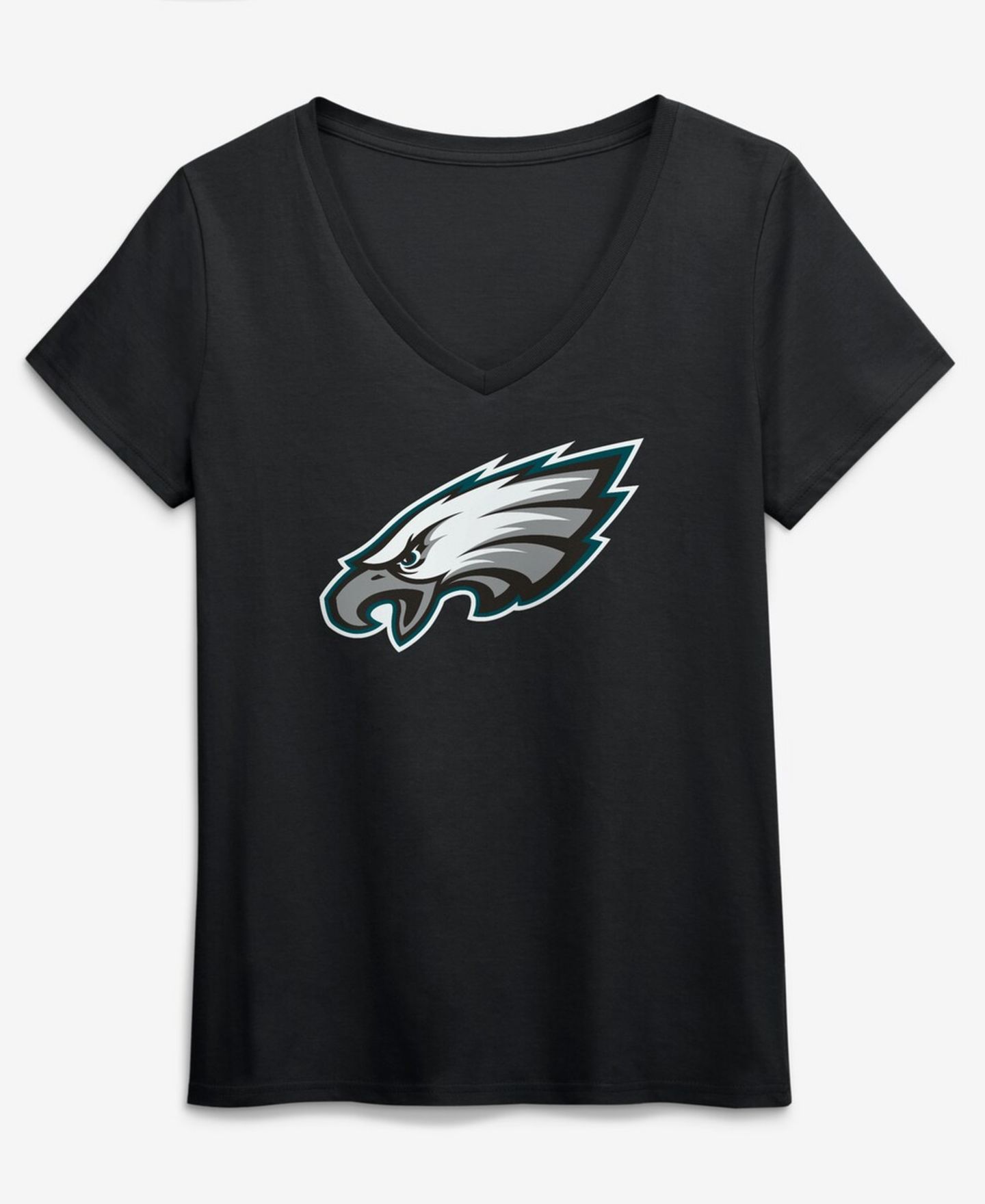 Женская футболка Logo Athletic Black Philadelphia Eagles Primary Logo V-Neck — фото 1