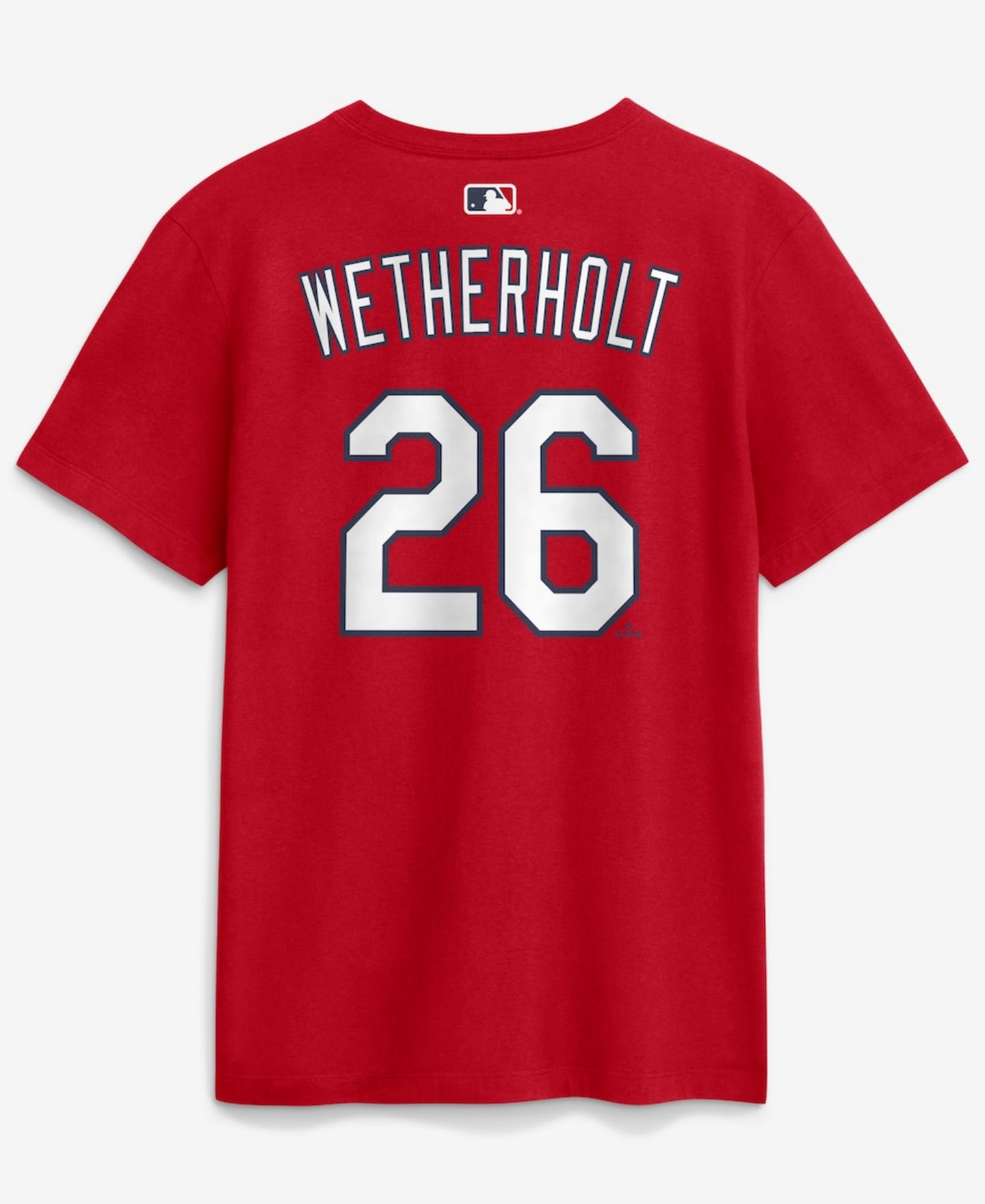 Мужская футболка Nike JJ Wetherholt Red St. Louis Cardinals Name & Number — фото 3