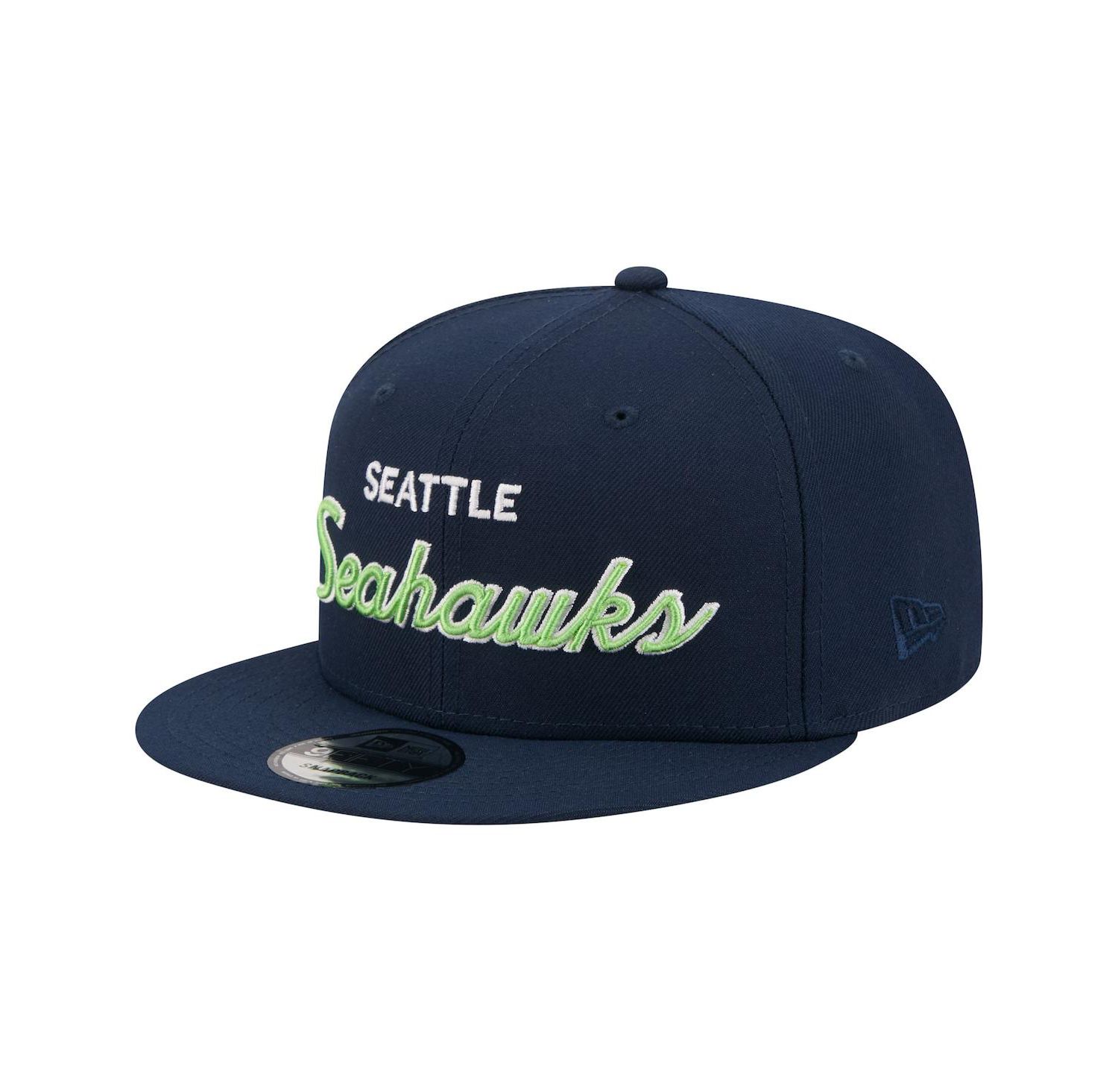 Men's College Navy Seattle Seahawks Core Team Script 9FIFTY Snapback Hat