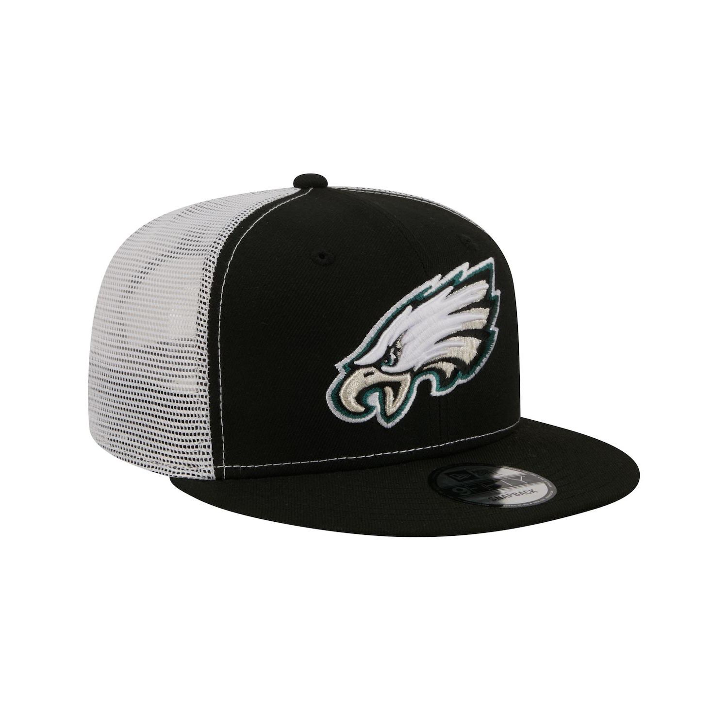 Men's Black Philadelphia Eagles Core Team 9FIFTY Trucker Snapback Hat