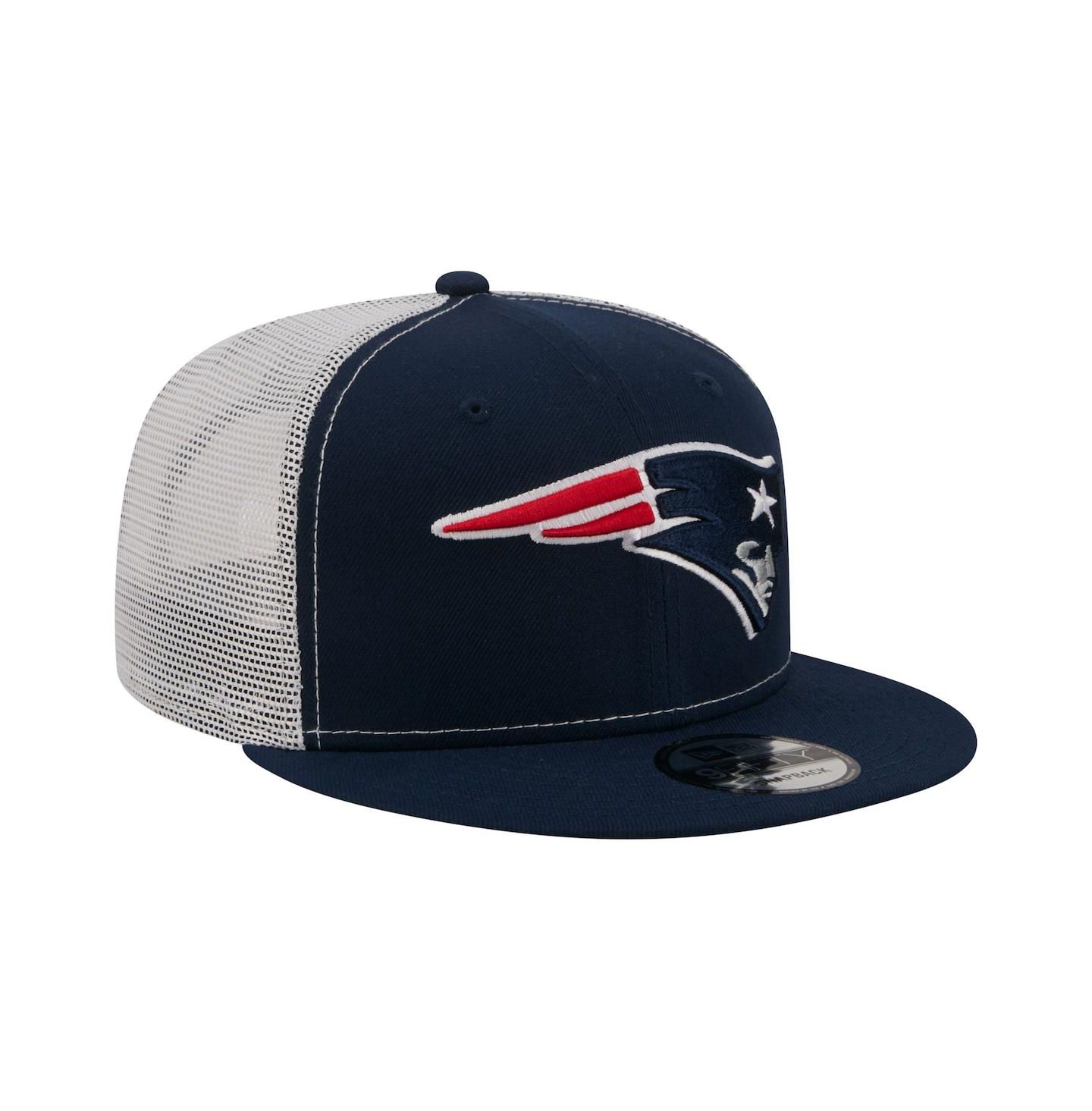 Мужская кепка New Era Navy New England Patriots Core Team 9FIFTY Trucker Snapback Hat — фото 3