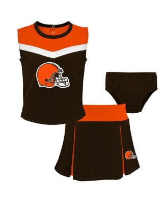 Girls Toddler Brown Cleveland Browns Spirit Cheer Two-Piece Cheerleader Set with Bloomers