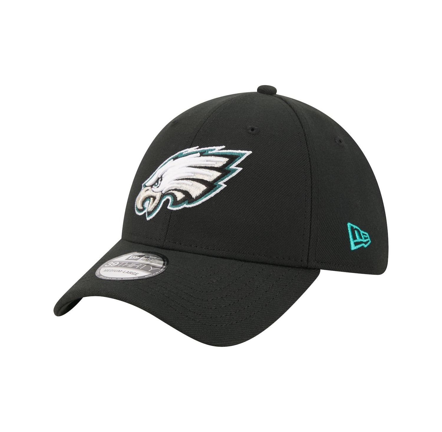 Men's Black Philadelphia Eagles Core Team 39THIRTY Flex Hat