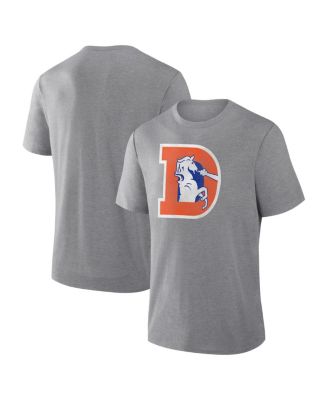 Men's Heather Gray Denver Broncos Vintage Heritage Tribute Tri-Blend T-Shirt