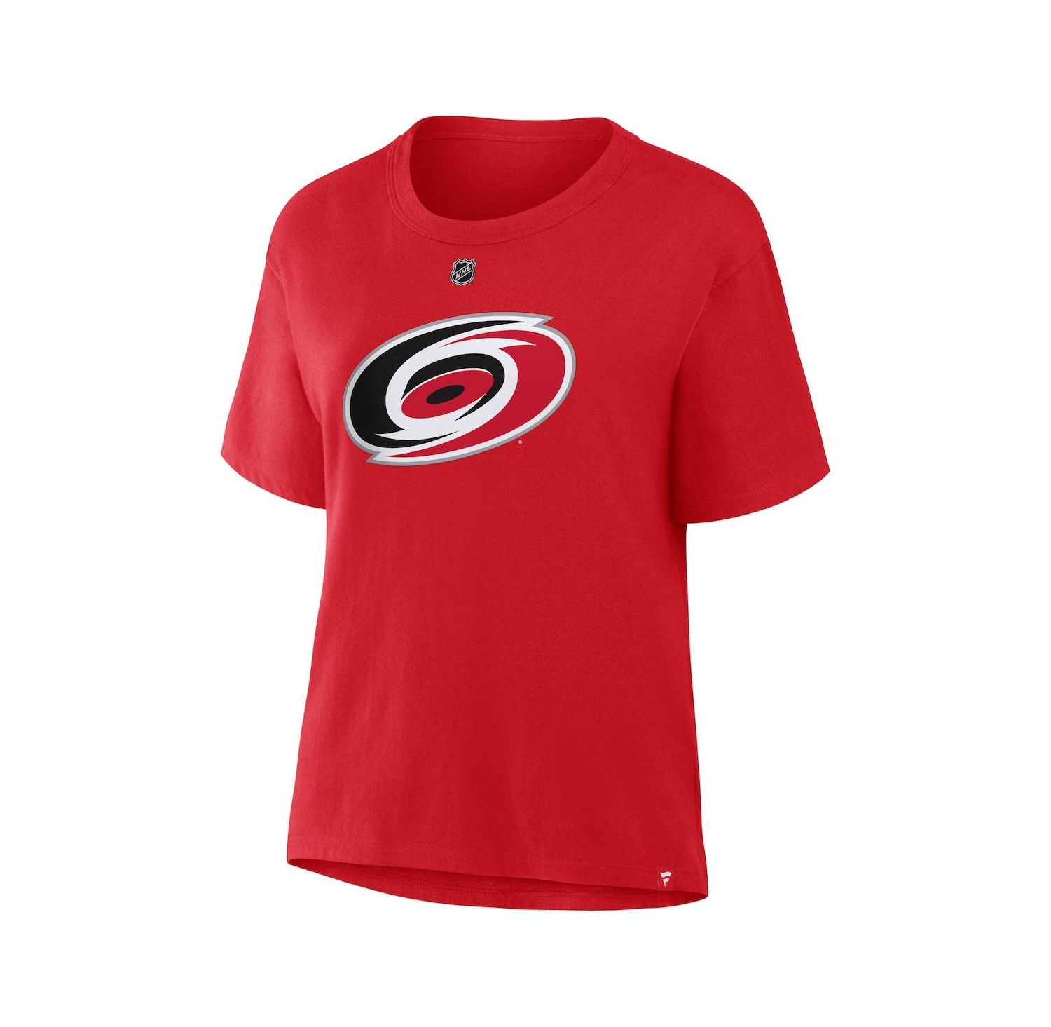 Women's Sebastian Aho Red Carolina Hurricanes Authentic Stack Name & Number T-Shirt