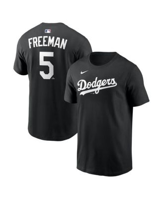 Men's Freddie Freeman Black Los Angeles Dodgers Name & Number T-Shirt