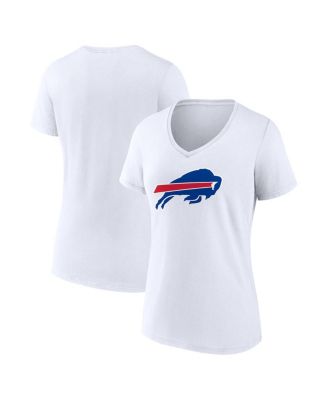 Women's White Buffalo Bills Primary Logo V-Neck T-Shirt