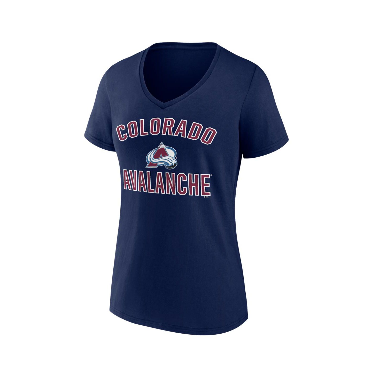 Женская футболка Logo Athletic Navy Colorado Avalanche Arch Victory V-Neck — фото 2