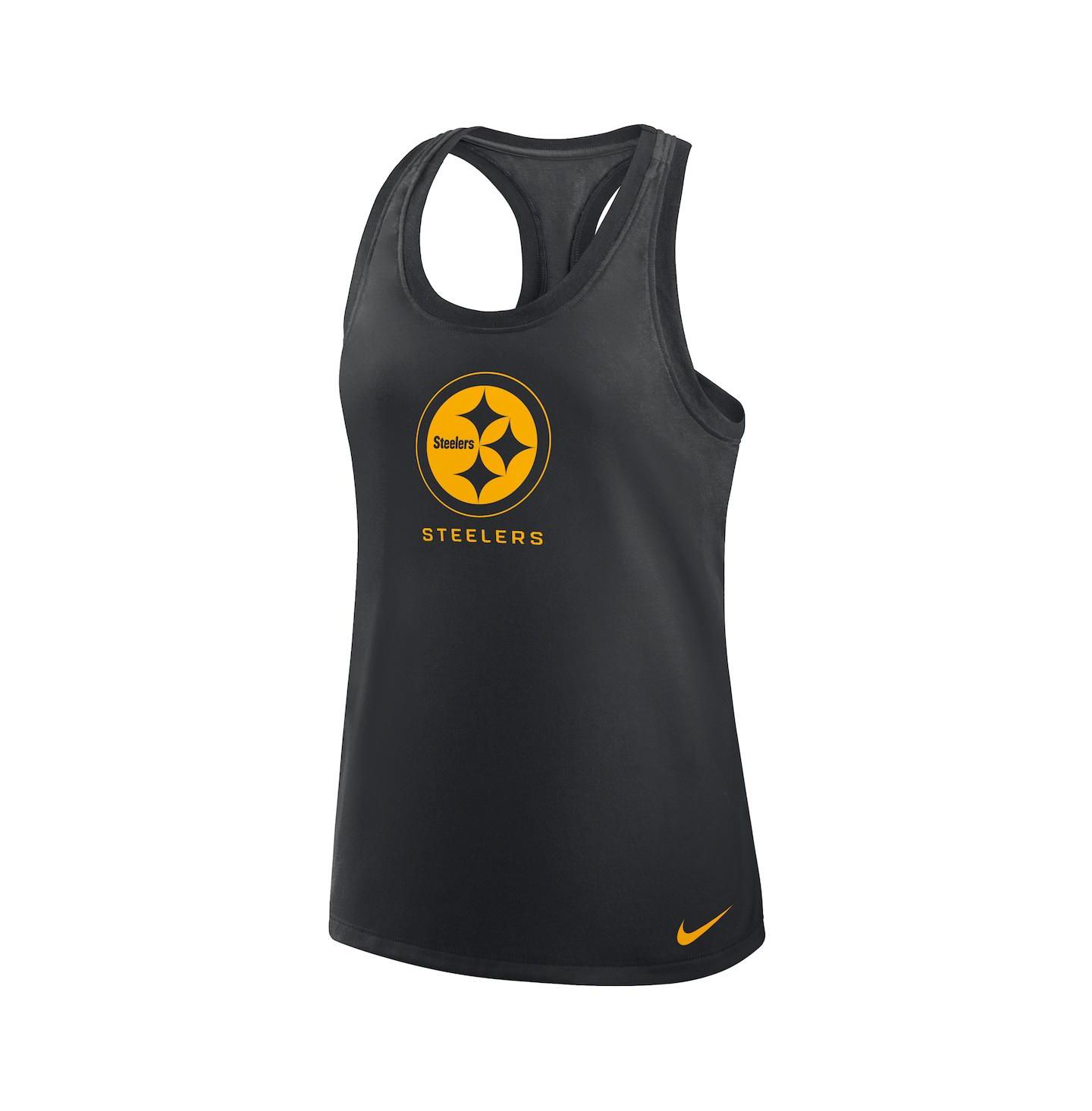 Женский топ Nike Black Pittsburgh Steelers Hurry Up Tri-Blend Dri-FIT — фото 2