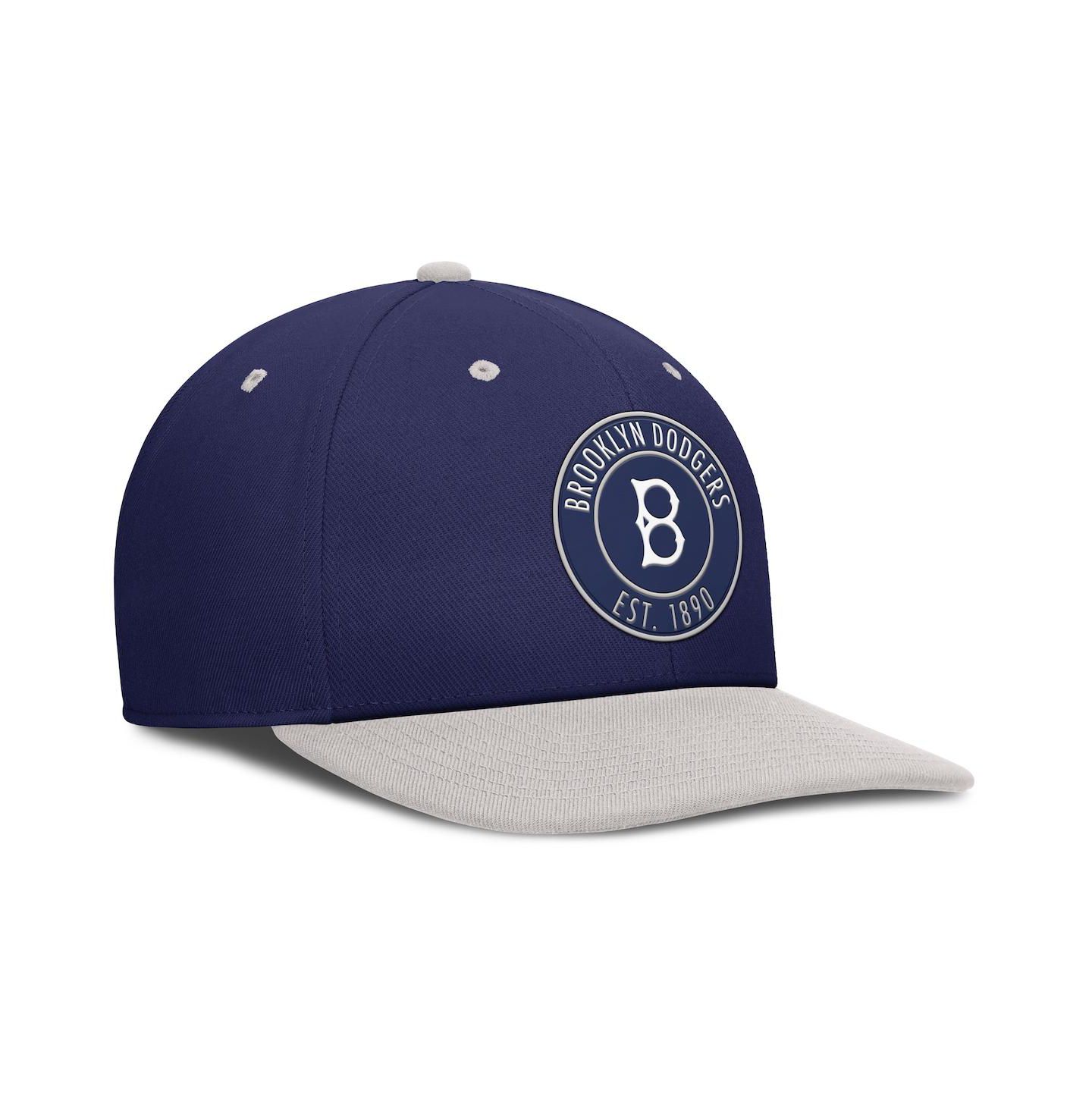 Мужская кепка Nike Navy/Silver Brooklyn Dodgers Cooperstown Collection Pro Dri-FIT Snapback Hat — фото 3