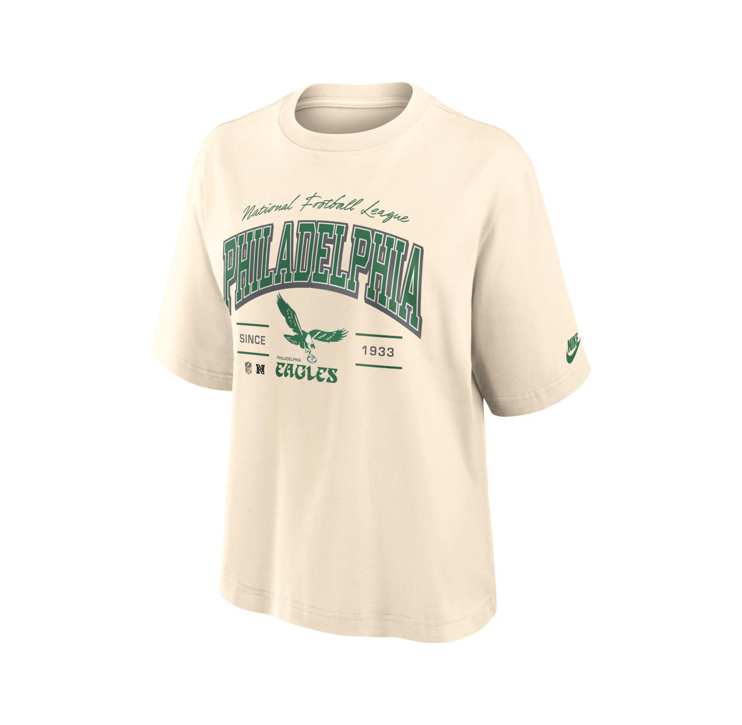 Women's Cream Philadelphia Eagles Vintage Mod Boxy T-Shirt