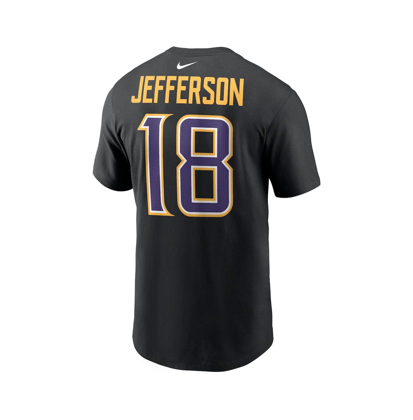 Мужская футболка Nike Justin Jefferson Black Minnesota Vikings Carbon Name & Number — фото 3