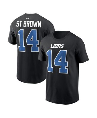 Men's Amon-Ra St. Brown Black Detroit Lions Carbon Name & Number T-Shirt