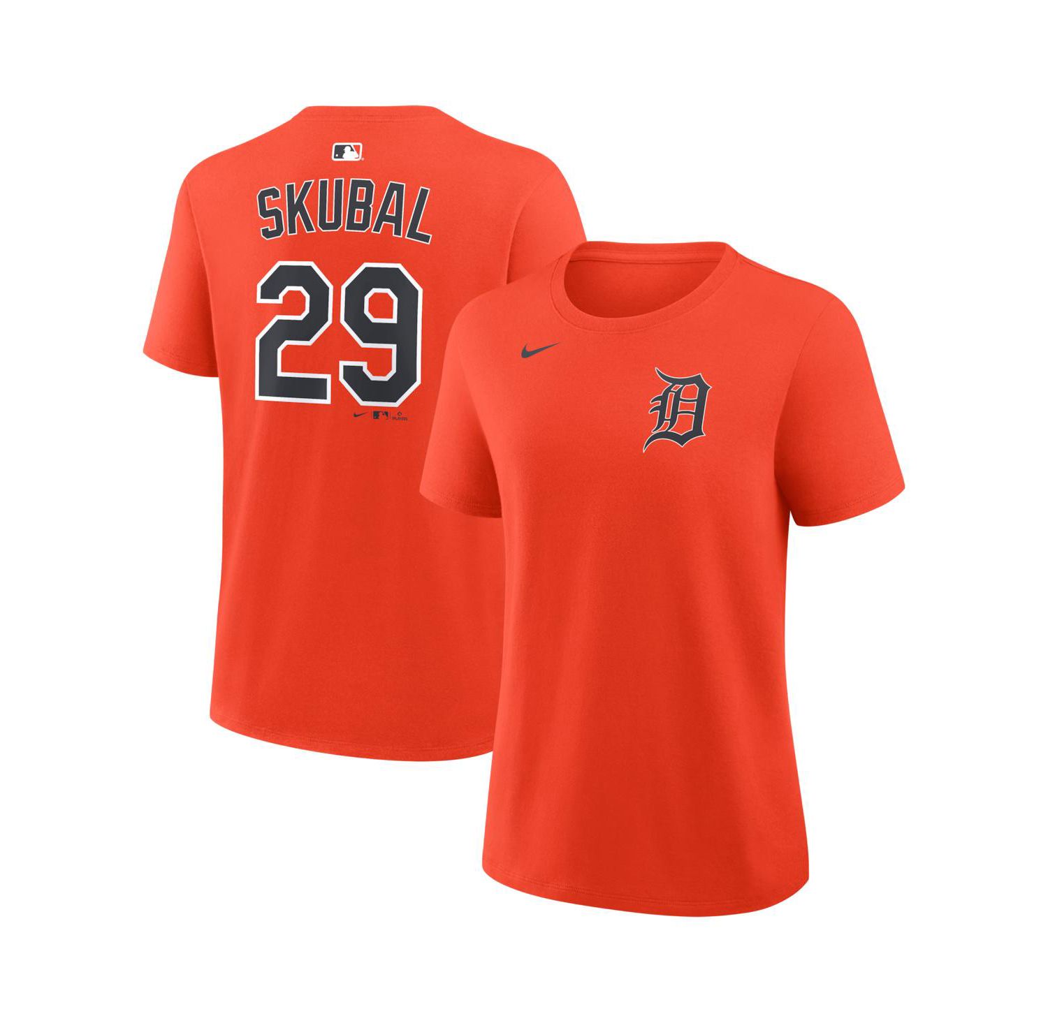 Women's Tarik Skubal Orange Detroit Tigers Name & Number T-Shirt