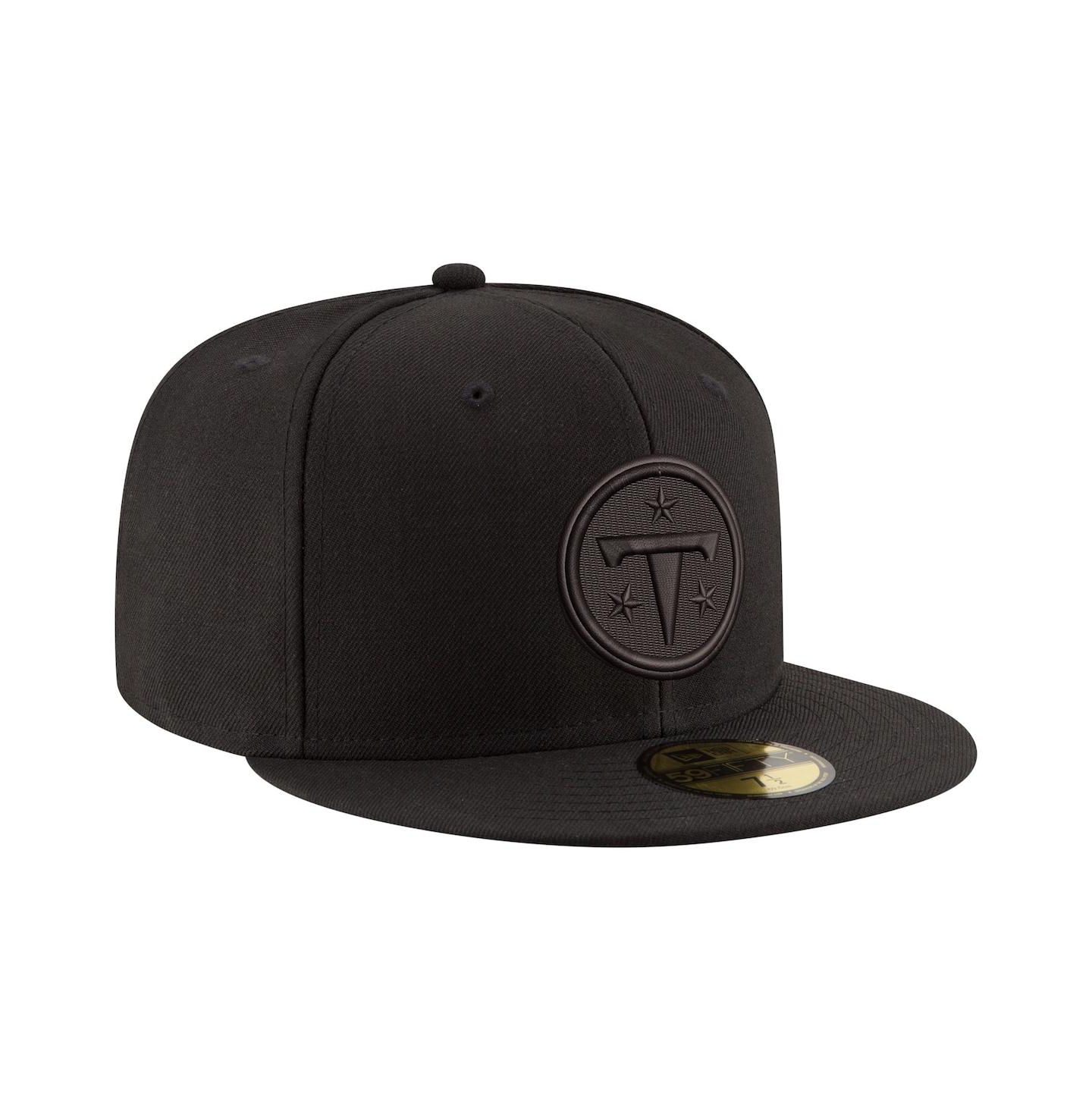 Мужская кепка New Era Black Tennessee Titans Black on Black 59FIFTY Fitted Hat — фото 3