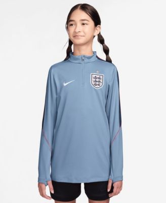 Big Boys and Girls Blue England National Team 2026 Strike Dri-FIT Long Sleeve Quarter-Zip Drill Top