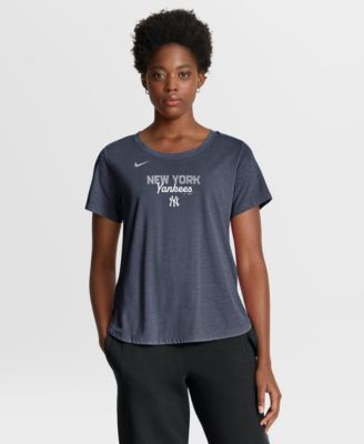 Women's Heather Navy New York Yankees Arched Tri-Blend T-Shirt