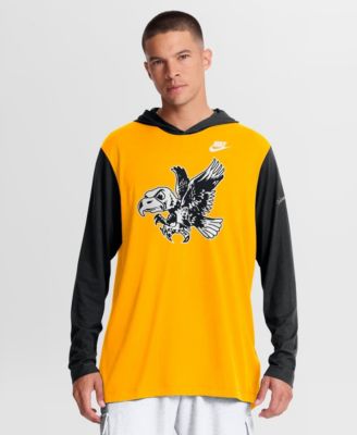 Men's Gold/Black Iowa Hawkeyes Campus Legacy Tri-Blend Long Sleeve Hooded T-Shirt
