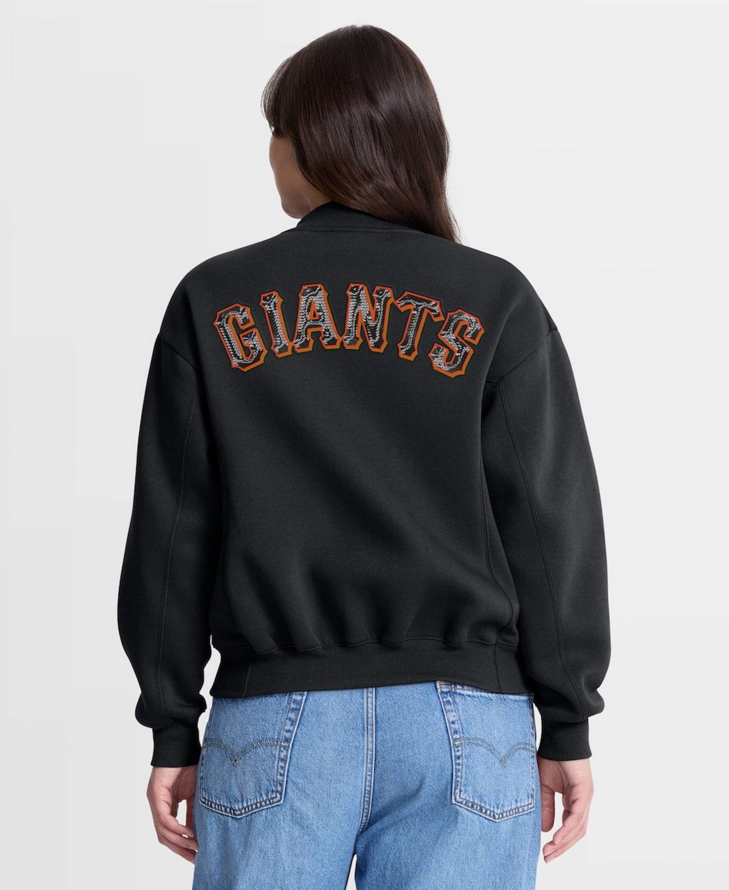Women's Black San Francisco Giants Oversized Rage Against Full-Zip Jacket