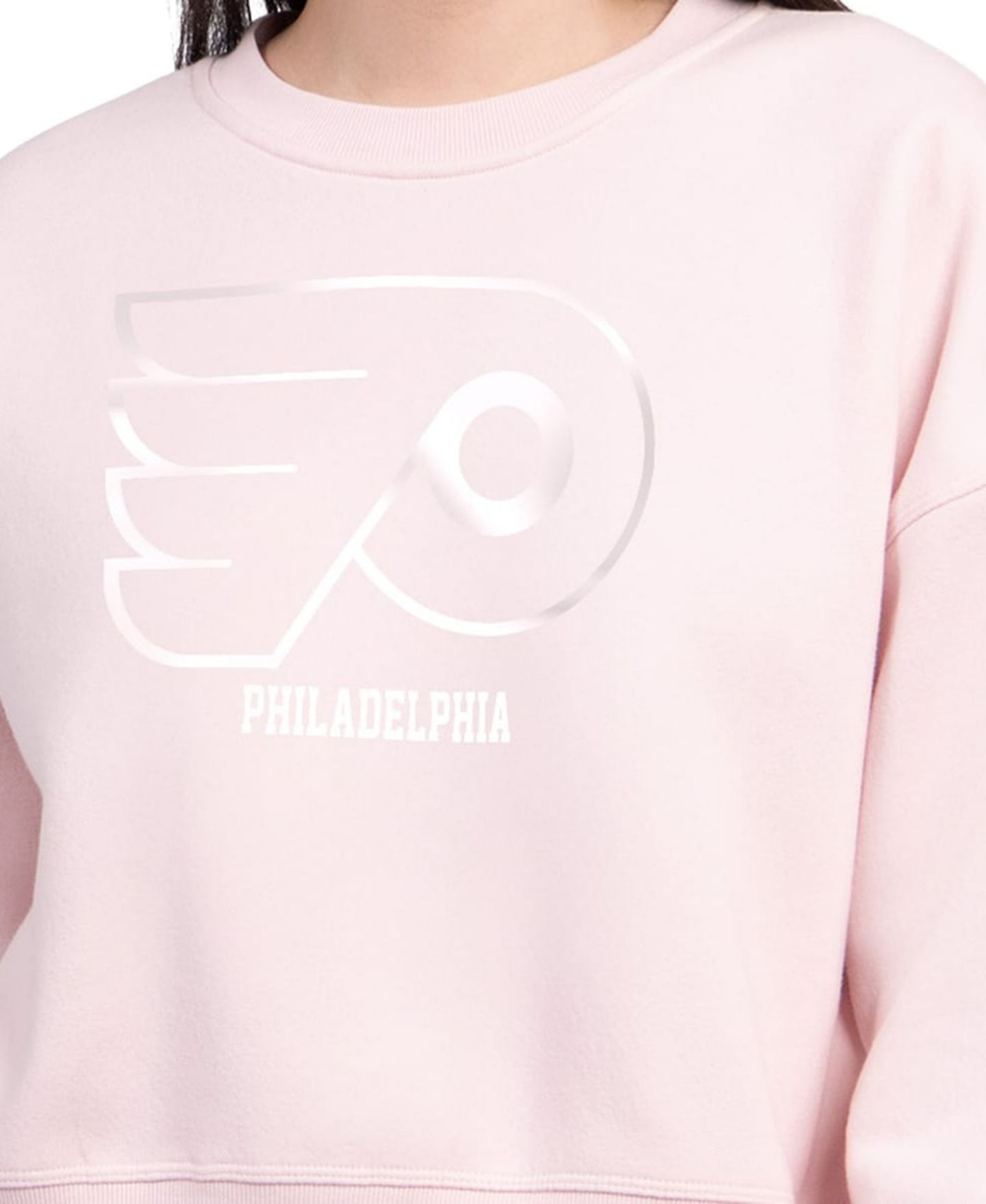 Женская толстовка Starter Pink Philadelphia Flyers Boxy Cropped — фото 3