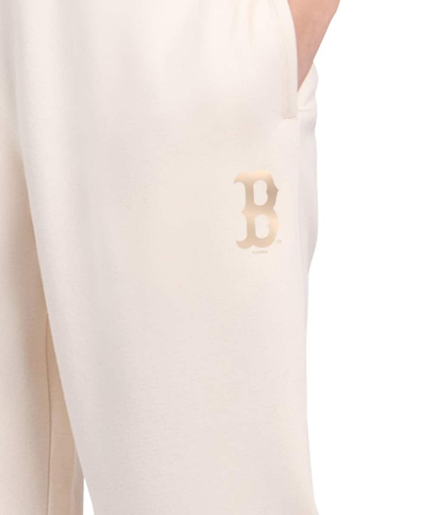 Женские брюки Starter Cream Boston Red Sox Pastel High Waisted Fleece — фото 3