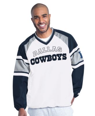 Men's White Dallas Cowboys Infield Play Raglan Pullover Jacket