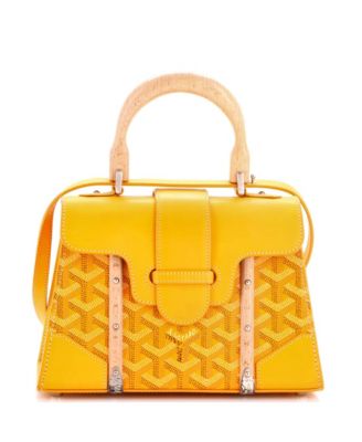 Mini Structured Saigon Top Handle Bag Coated Canvas with Leather