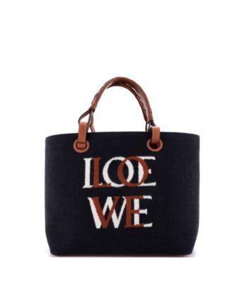 Small Love Anagram Tote Wool and Leather