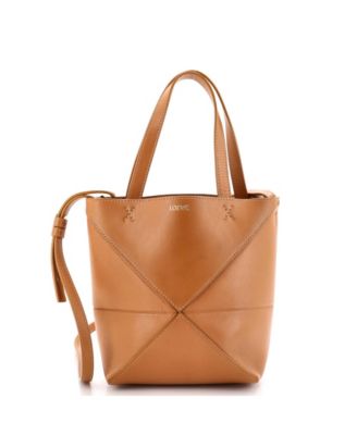 Mini Puzzle Fold Tote Leather
