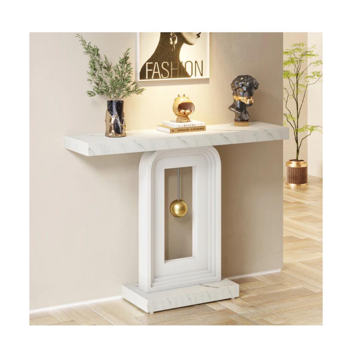 Slickblue Elegant Console Sofa Table with Gold Decor for Entryway and Home Accent Display