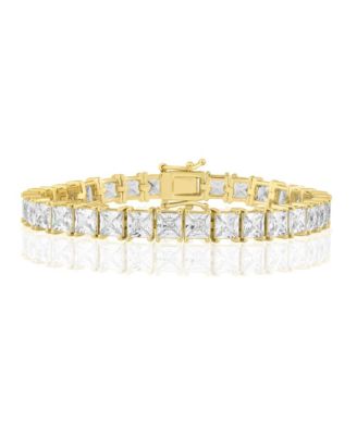 Elegant 7mm 4-Prong Square CZ Tennis Bracelet