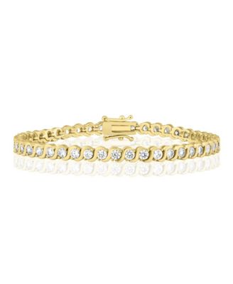 Radiant Round CZ Polished Wave Design Tennis Bracelet
