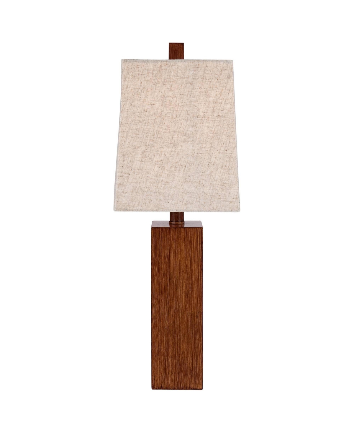 360 Lighting Modern Rustic Accent Table Lamps 23" High Set of 2 Faux Wood Rectangular Block Fabric Shade for Bedroom Living Room House Home