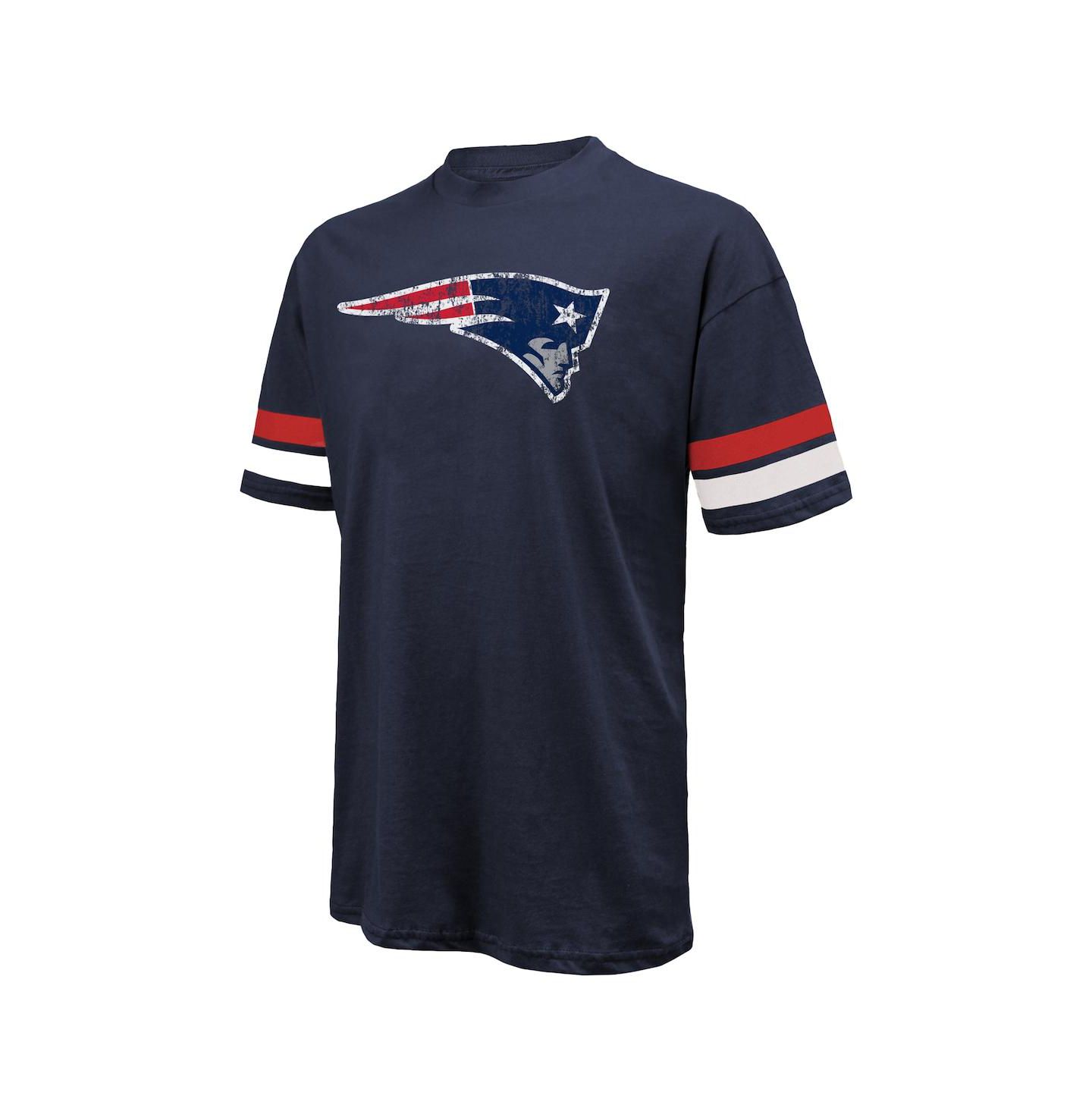 Мужская футболка Majestic Threads Drake Maye Navy New England Patriots Oversized — фото 3