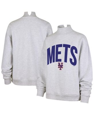 Women's Heather Gray New York Mets Subtle Muse Mock Neck Sweatshirt