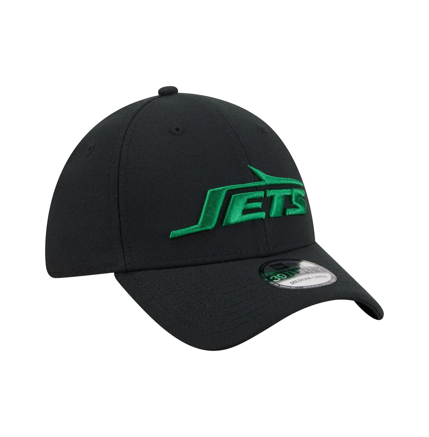 Мужская кепка New Era Black New York Jets Core Team 39THIRTY Flex Hat — фото 4