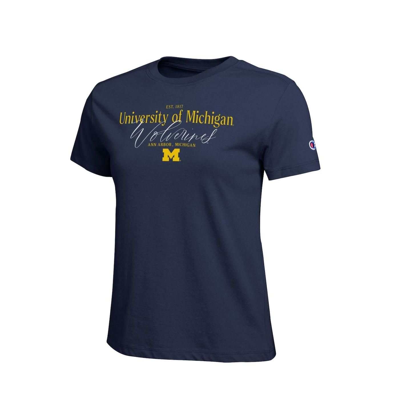 Женская футболка Champion Navy Michigan Wolverines Lifestyle — фото 3