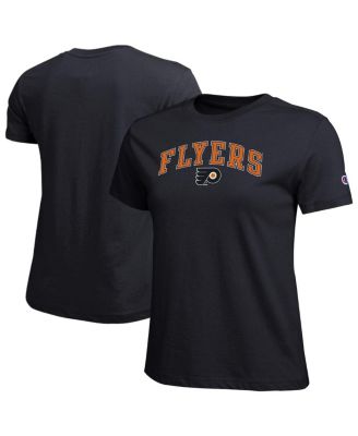 Women's Black Philadelphia Flyers Arch Mascot Logo T-Shirt
