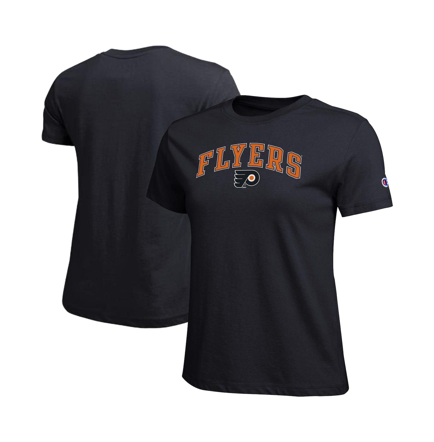 Женская футболка Champion Black Philadelphia Flyers Arch Mascot Logo — фото 1