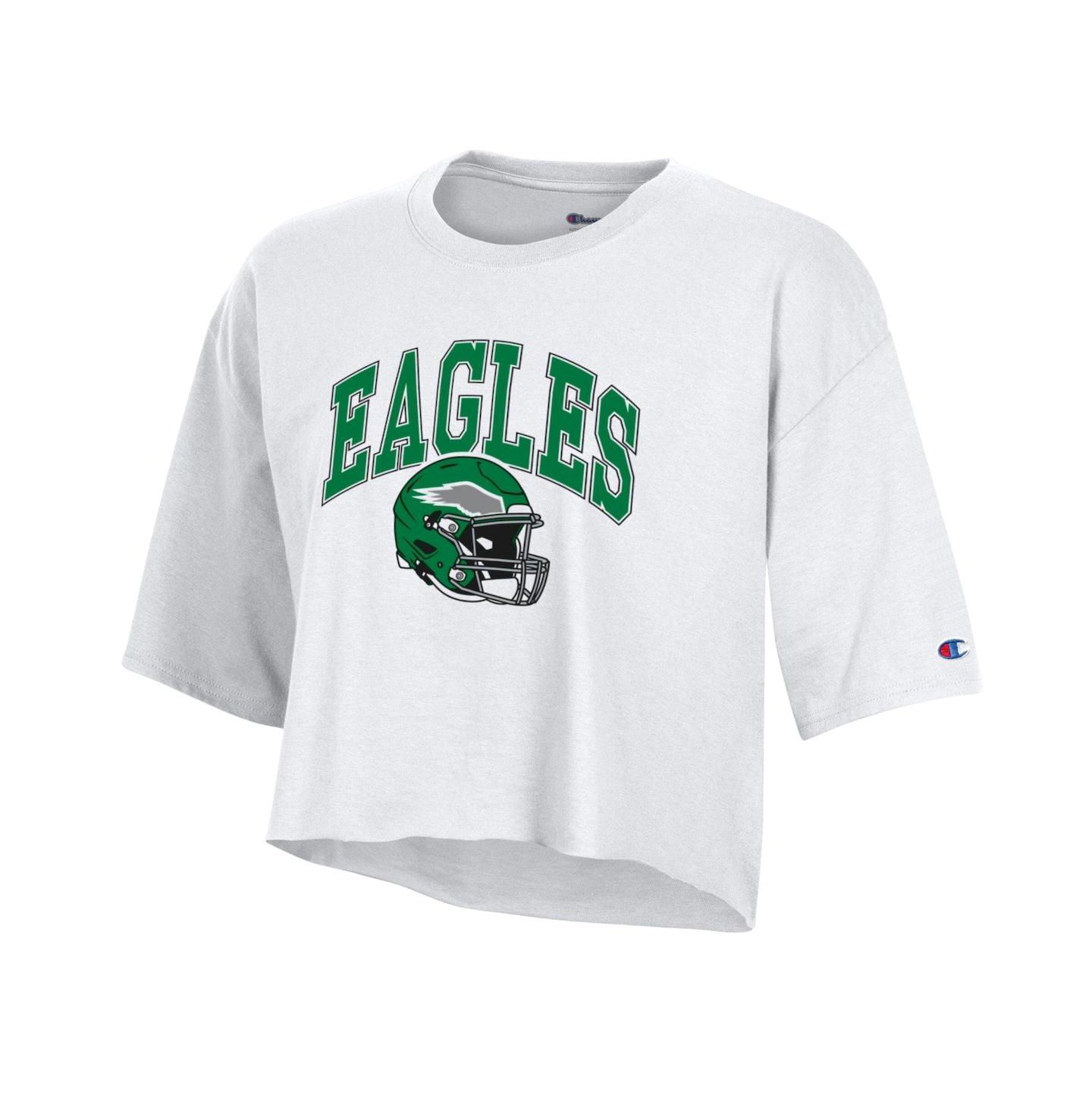 Женская футболка Champion White Philadelphia Eagles Boyfriend Cropped — фото 3