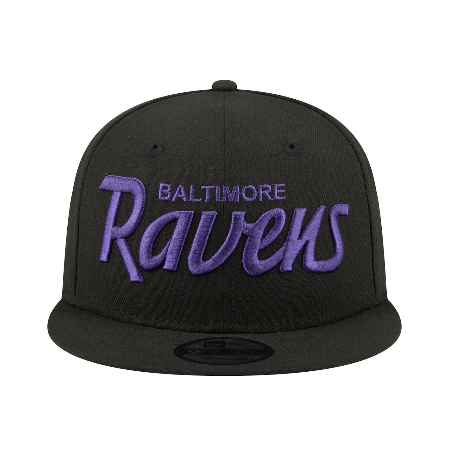 Мужская кепка New Era Black Baltimore Ravens Core Team Script 9FIFTY Snapback Hat — фото 5