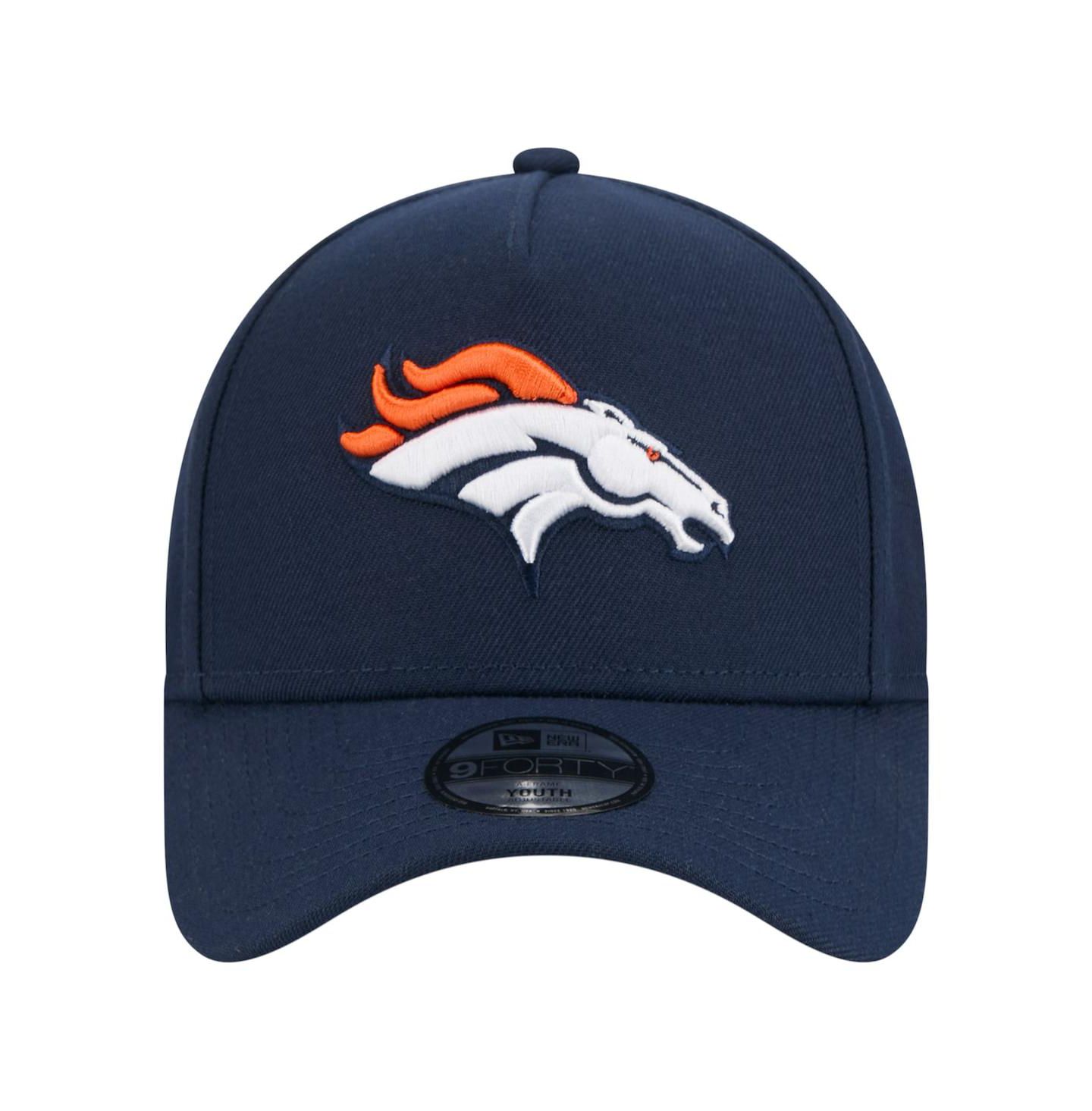 Детская кепка New Era Navy Denver Broncos 9FORTY A-Frame Adjustable Hat — фото 5