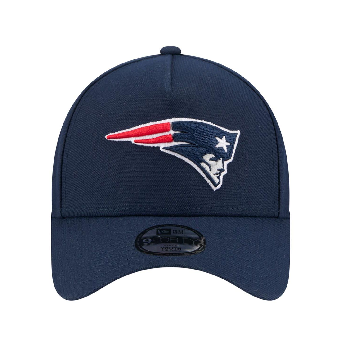 Детская кепка New Era Navy New England Patriots 9FORTY A-Frame Adjustable Hat — фото 5