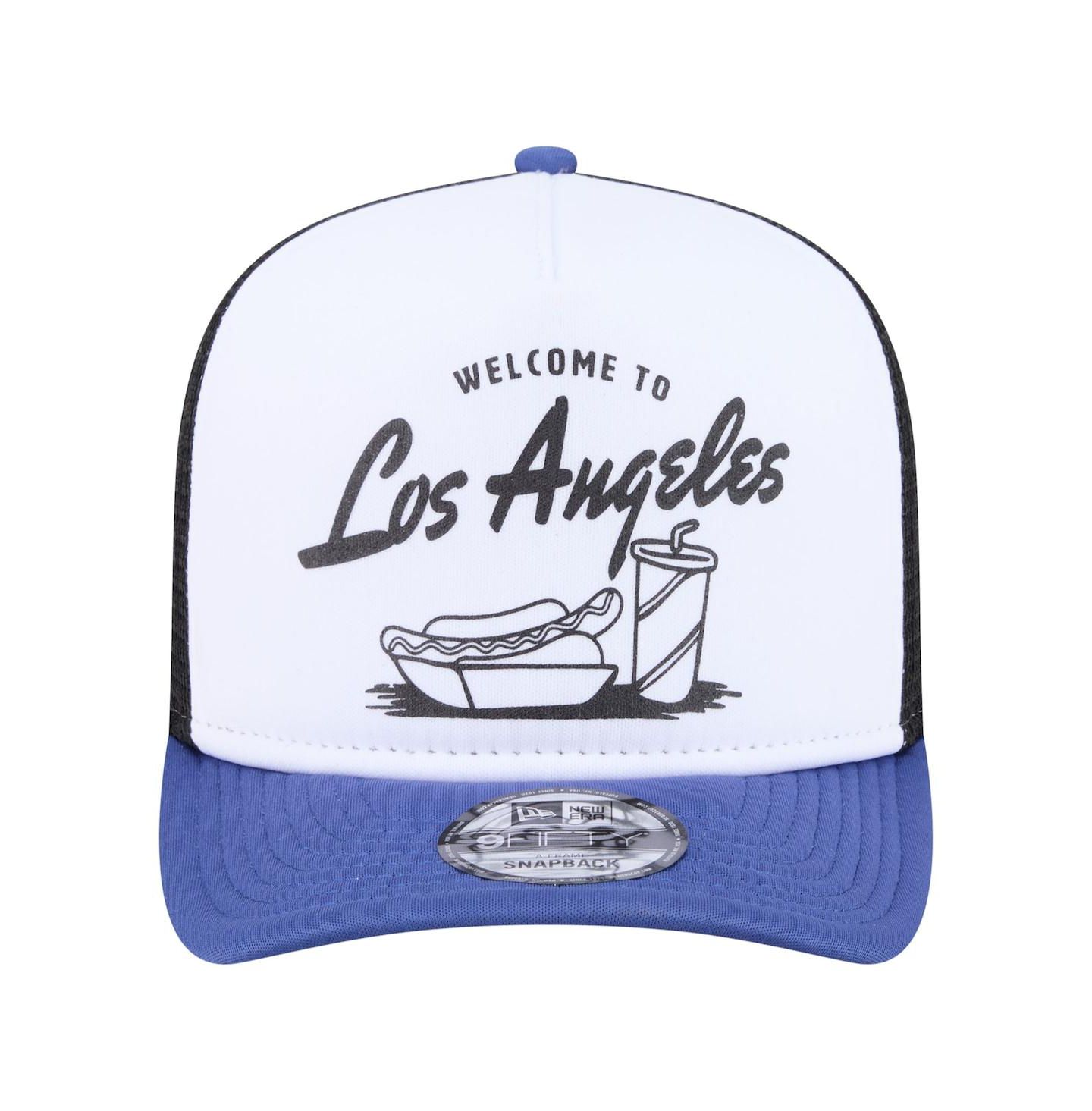 Мужская кепка New Era White/Royal Los Angeles Dodgers Foodie A-Frame 9FIFTY Trucker Snapback Hat — фото 5