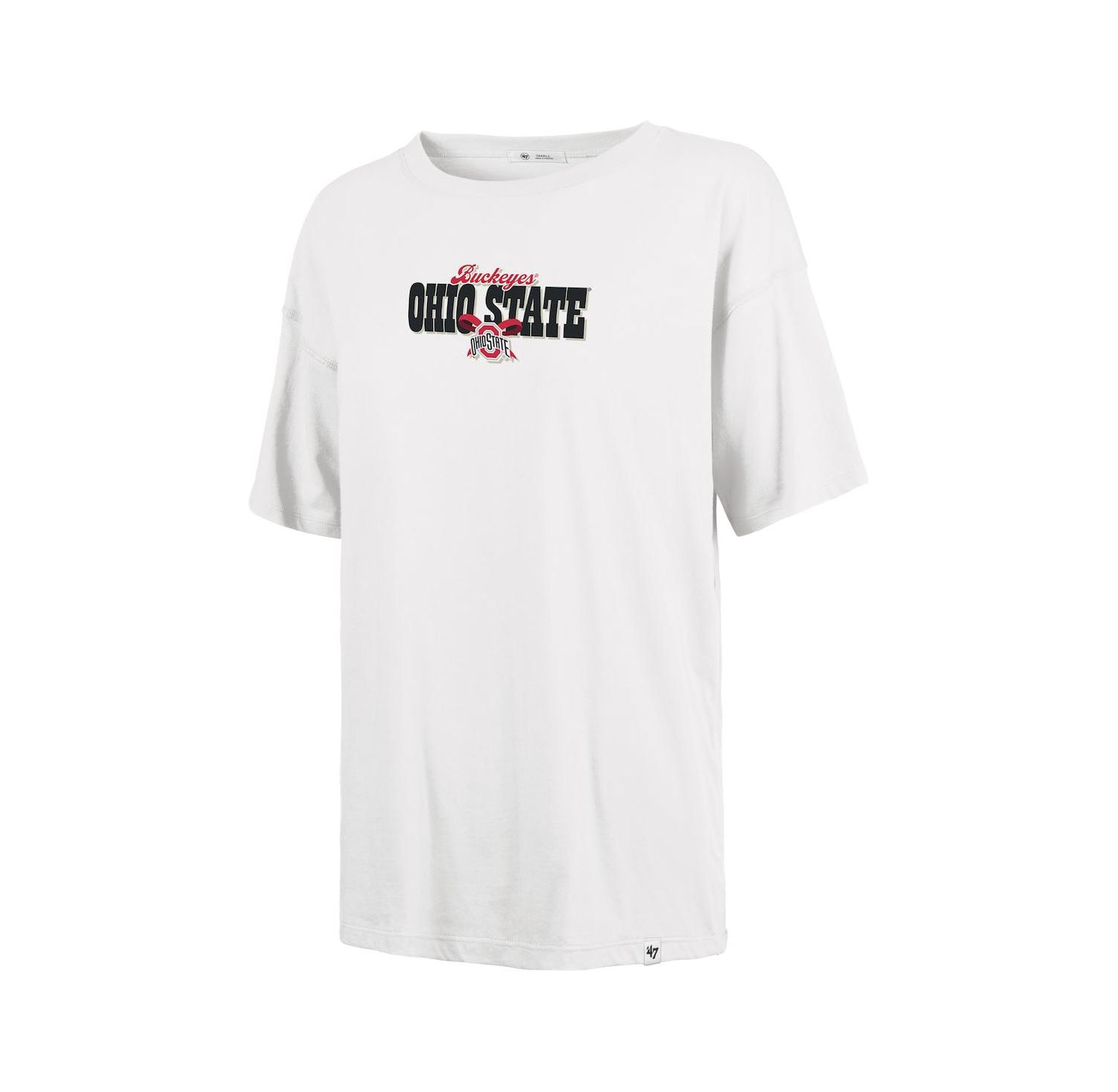 Women's White Ohio State Buckeyes Pennant Sadie T-Shirt
