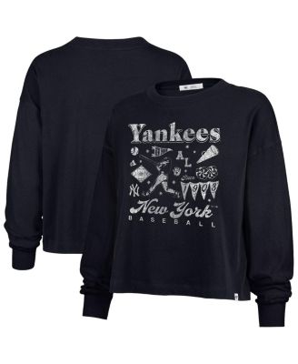 Women's Navy New York Yankees Team Collage Sydney Long Sleeve T-Shirt